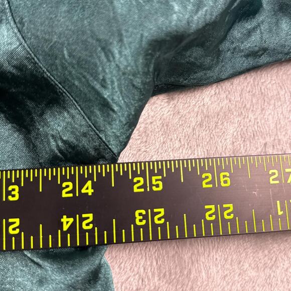 VTG 90's Lavon Shiny Emerald Green Velvet Floral Accents Women’s Jacket XL - Picture 6 of 6